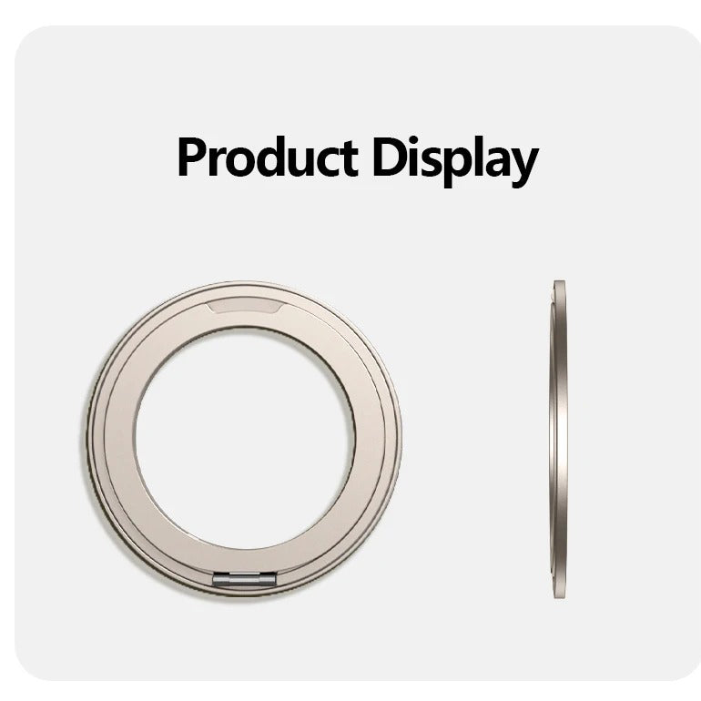 Refined iPhone Magnetic Ring Phone Holder, Slim Aluminum Metal Grip with 360° Rotation, Multi-Angle Stand & Secure MagSafe Hold