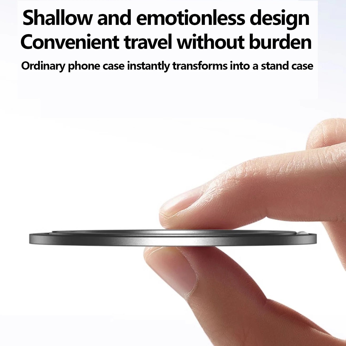 Refined iPhone Magnetic Ring Phone Holder, Slim Aluminum Metal Grip with 360° Rotation, Multi-Angle Stand & Secure MagSafe Hold