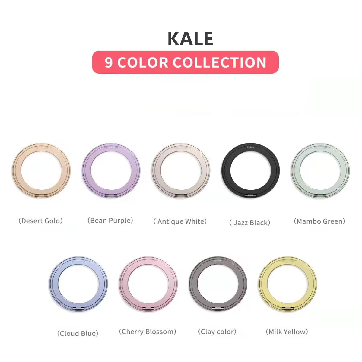 Refined iPhone Magnetic Ring Phone Holder, Slim Aluminum Metal Grip with 360° Rotation, Multi-Angle Stand & Secure MagSafe Hold