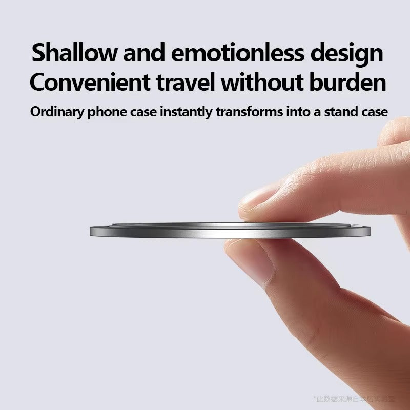 Refined iPhone Magnetic Ring Phone Holder, Slim Aluminum Metal Grip with 360° Rotation, Multi-Angle Stand & Secure MagSafe Hold