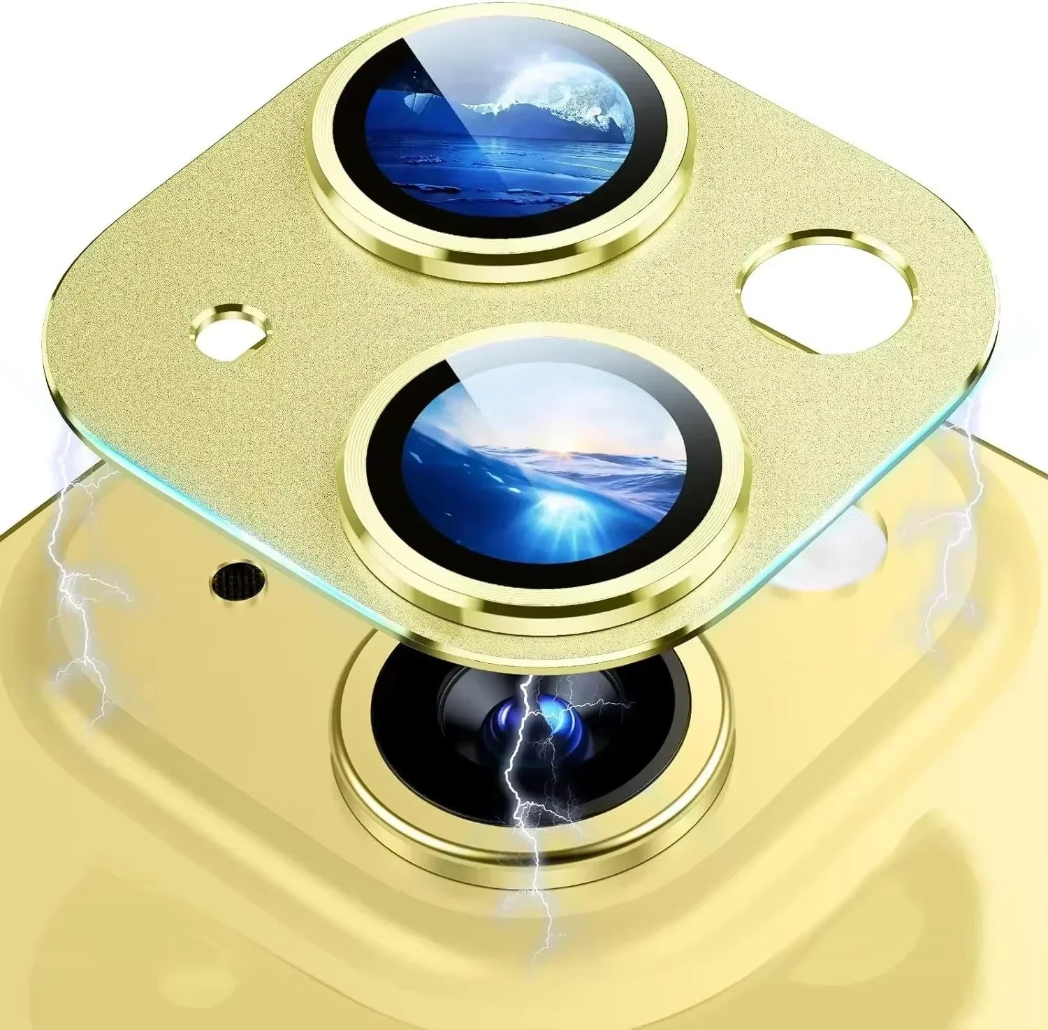 Refined iPhone Titanium Black Camera Lens Protector, Metal Tempered Glass Cover with Full Coverage, Scratch Resistance & Impact Protection