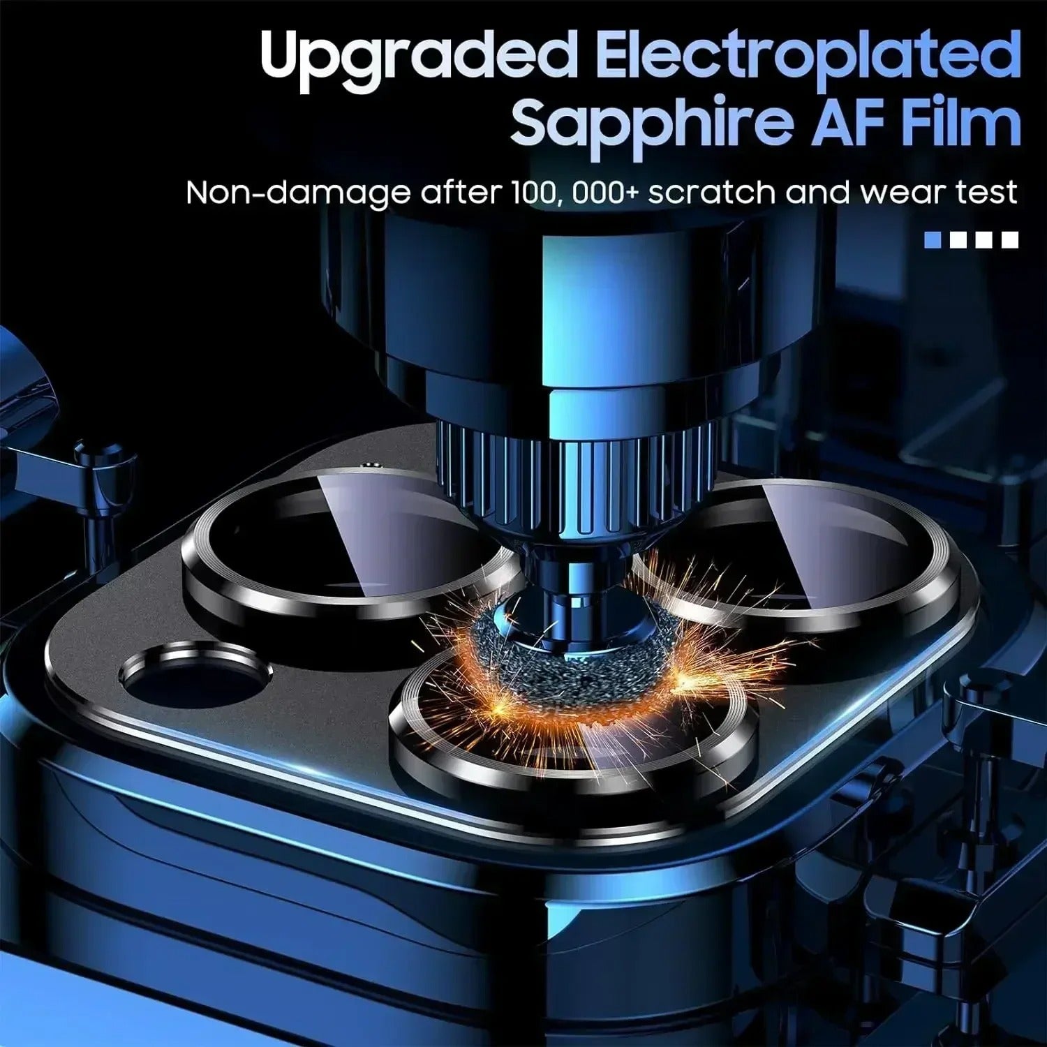 Refined iPhone Titanium Black Camera Lens Protector, Metal Tempered Glass Cover with Full Coverage, Scratch Resistance & Impact Protection