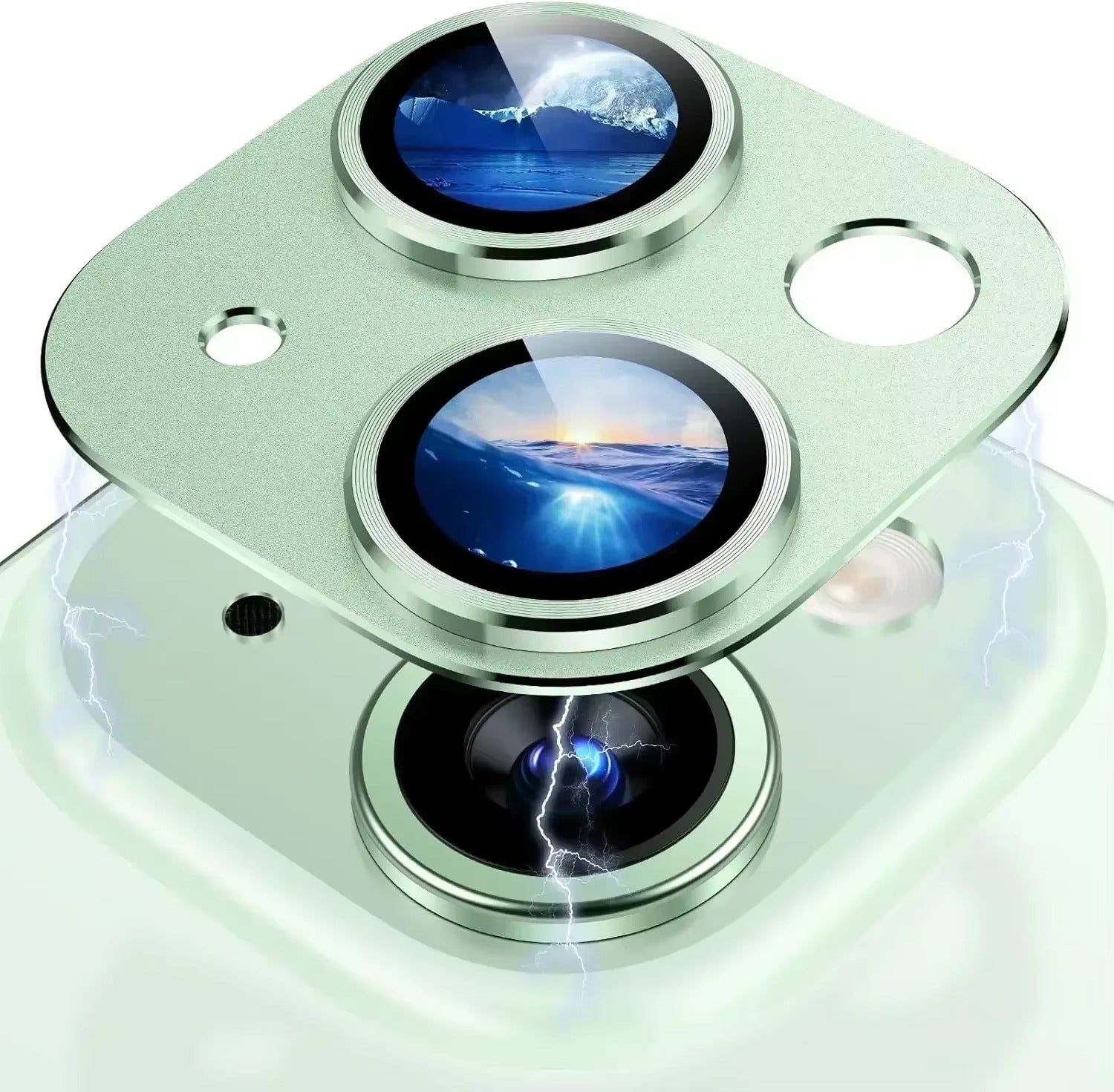 Refined iPhone Titanium Black Camera Lens Protector, Metal Tempered Glass Cover with Full Coverage, Scratch Resistance & Impact Protection