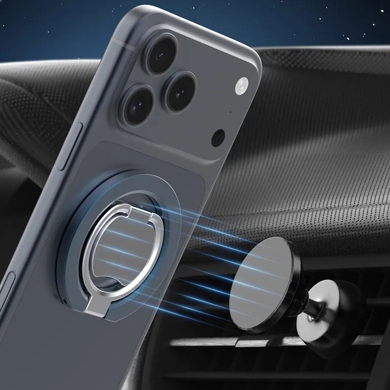 Rugged MagSafe Double-Sided Magnetic Phone Ring Stand, Aluminum Kickstand Grip with Strong Hold for Car, Gym & Desk Use