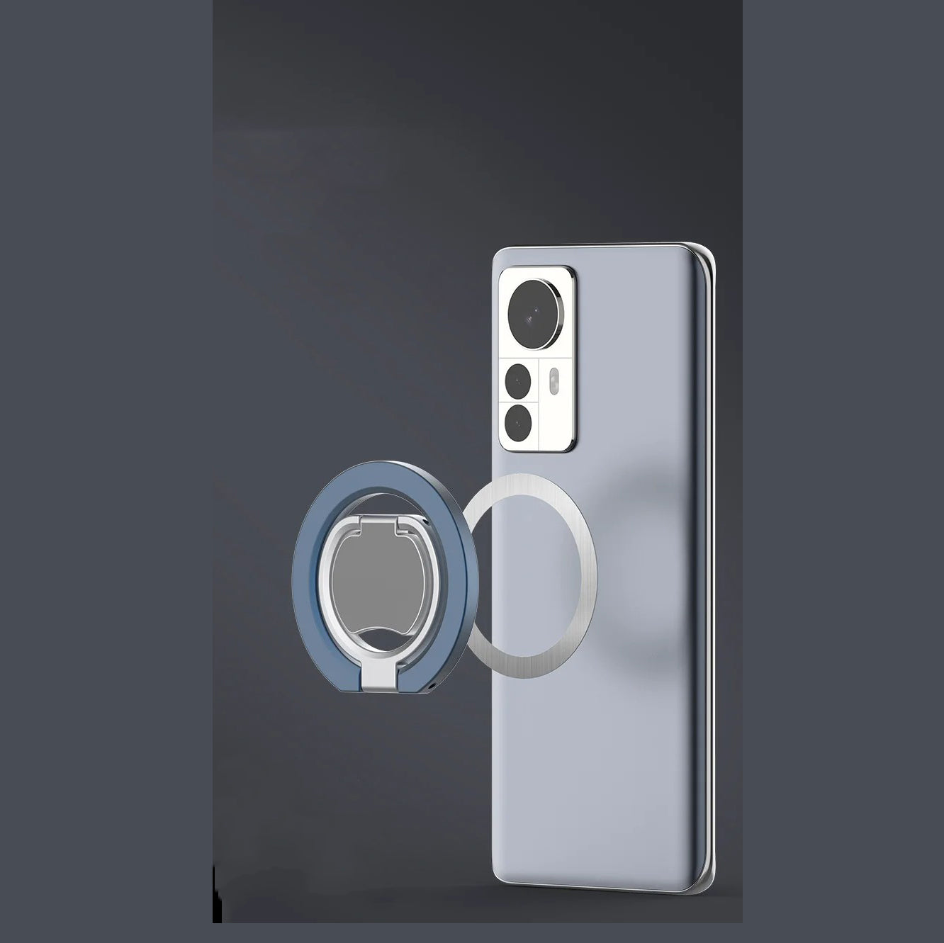 Rugged MagSafe Double-Sided Magnetic Phone Ring Stand, Aluminum Kickstand Grip with Strong Hold for Car, Gym & Desk Use