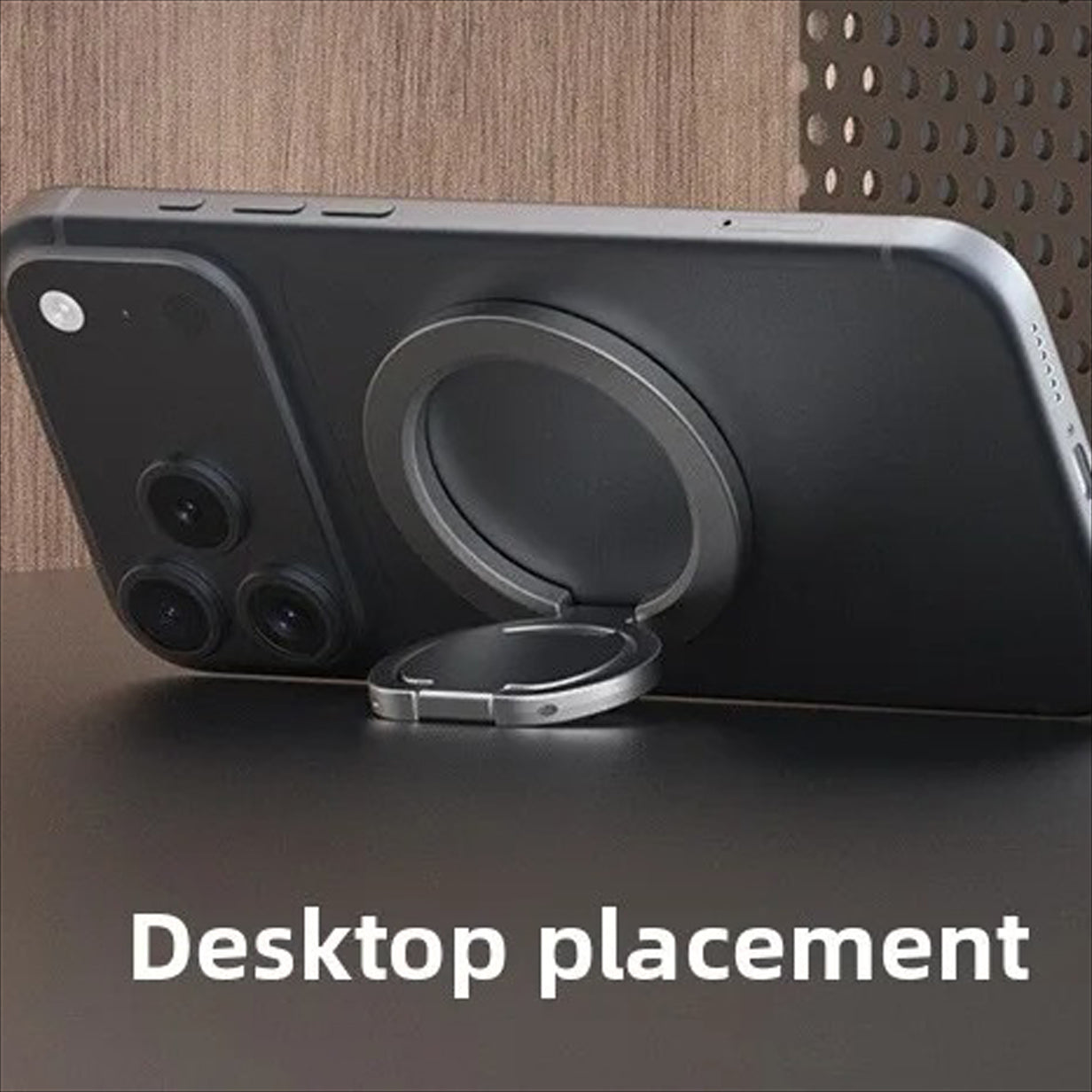 Rugged MagSafe Double-Sided Magnetic Phone Ring Stand, Aluminum Kickstand Grip with Strong Hold for Car, Gym & Desk Use