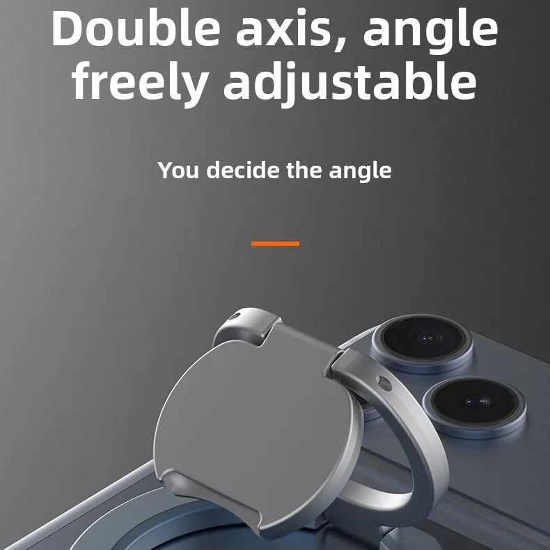 Rugged MagSafe Double-Sided Magnetic Phone Ring Stand, Aluminum Kickstand Grip with Strong Hold for Car, Gym & Desk Use