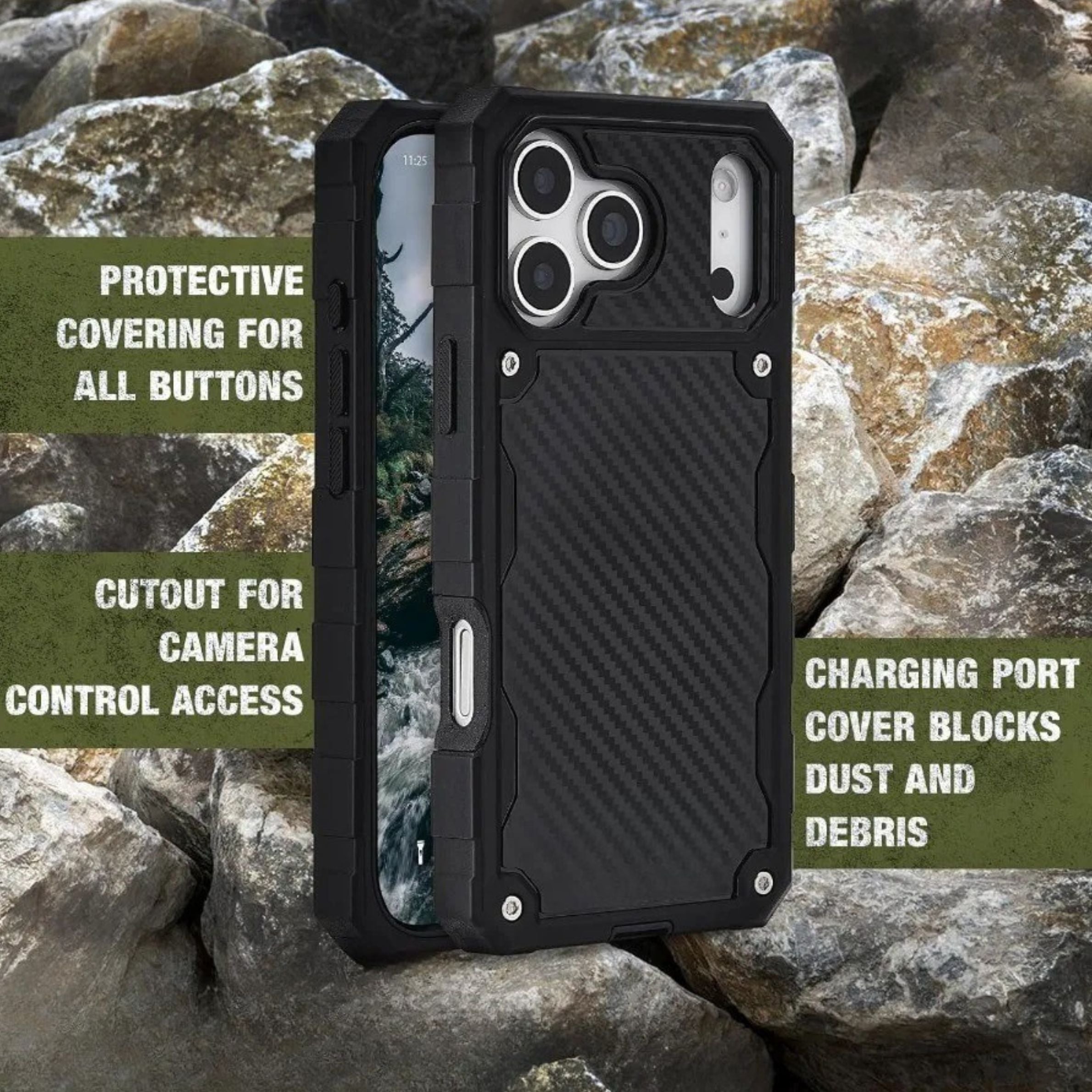Rugged iPhone Case — Heavy-Duty Cover with MagSafe Compatibility and Military-Grade Drop Protection
