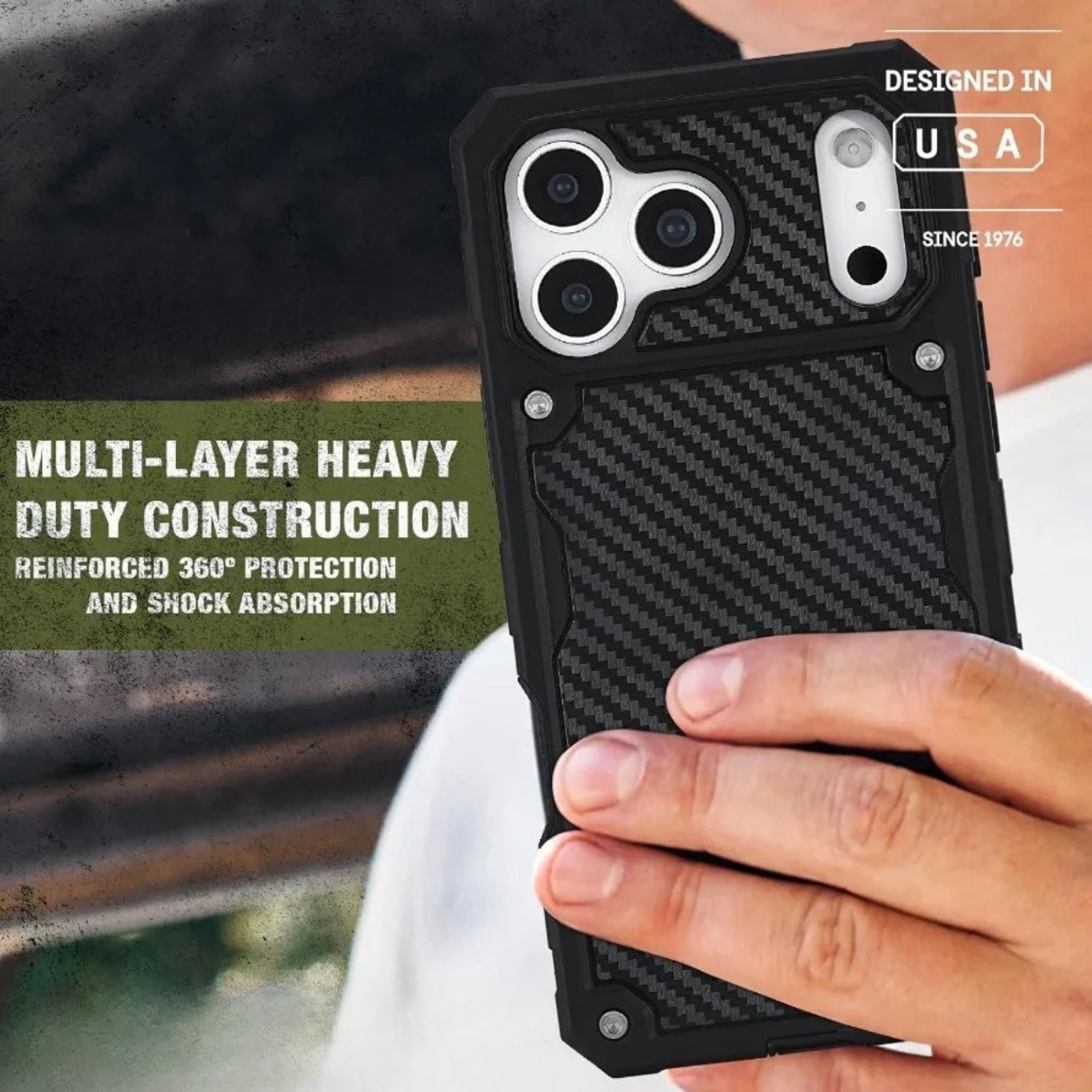 Rugged iPhone Case — Heavy-Duty Cover with MagSafe Compatibility and Military-Grade Drop Protection