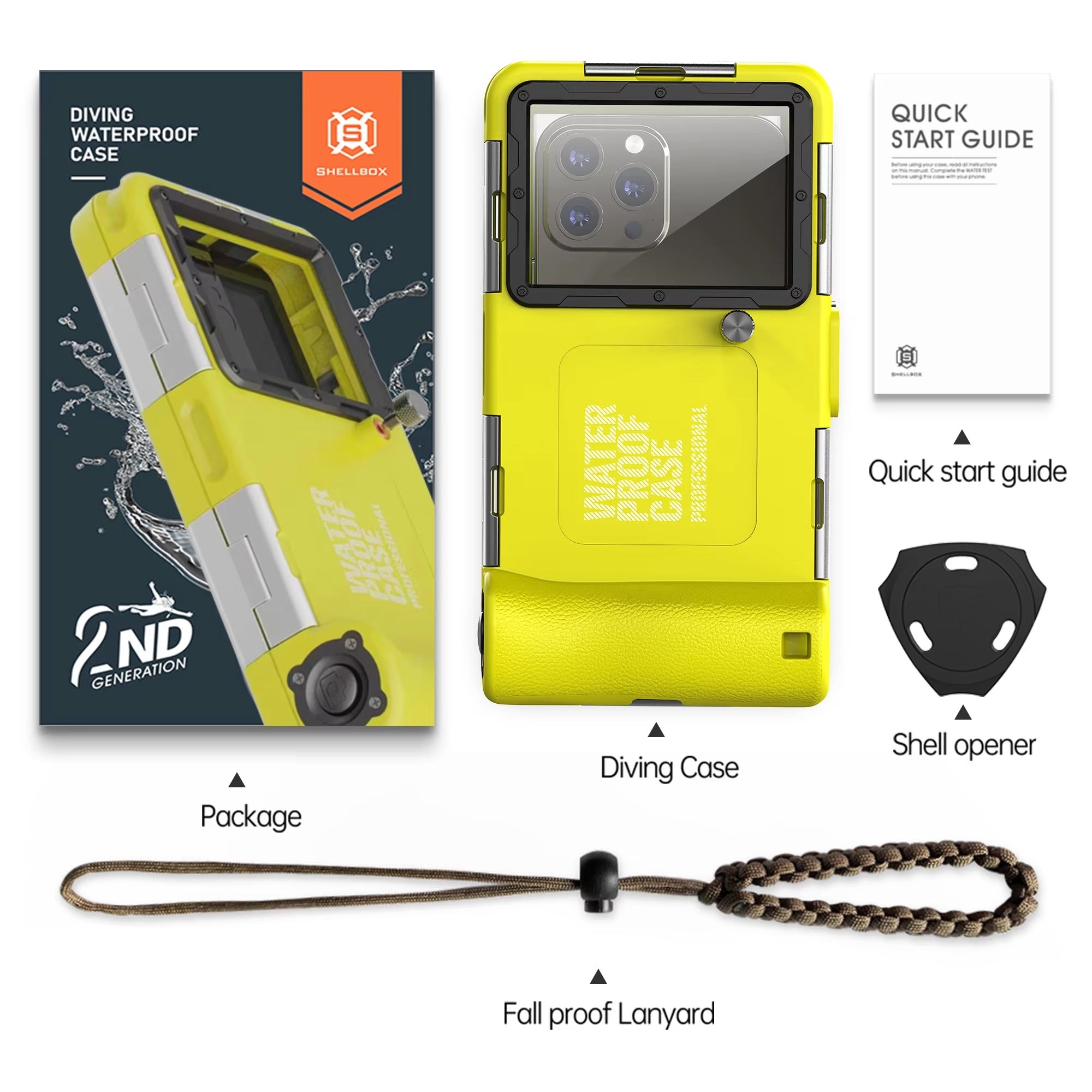 Rugged iPhone Case — IP68 Waterproof 15m/50ft Diving Pouch with Shockproof PC+TPU Seal, Anti-Scratch Protection and Lanyard for Underwater Photography