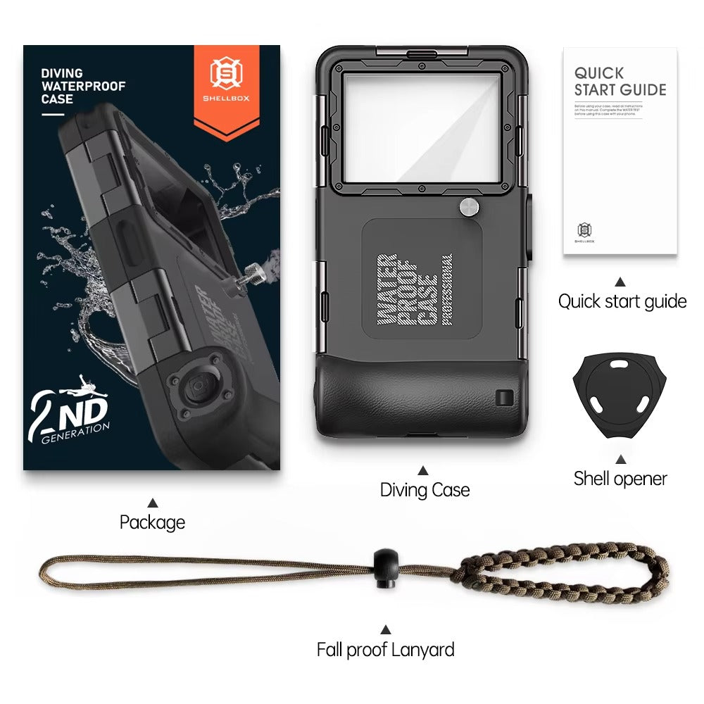 Rugged iPhone Case — IP68 Waterproof 15m/50ft Diving Pouch with Shockproof PC+TPU Seal, Anti-Scratch Protection and Lanyard for Underwater Photography
