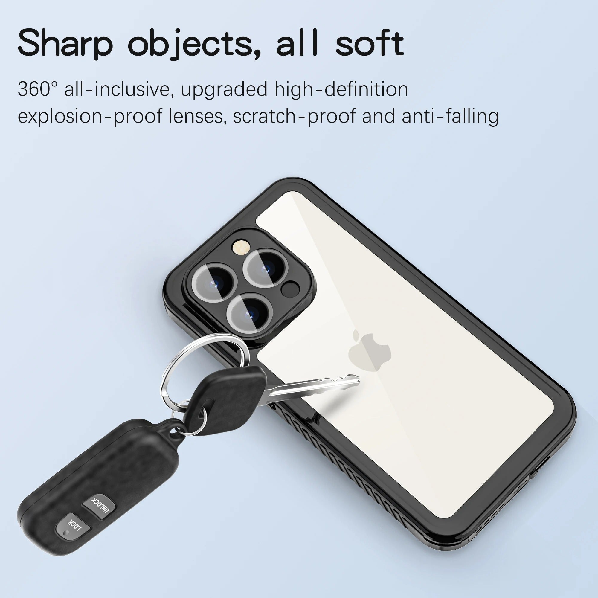 Rugged iPhone Case — IP68 Waterproof Full-Body Magnetic Cover with Built-In Screen Protector, Dual-Layer Drop Protection and 360° Dustproof Non-Slip Design