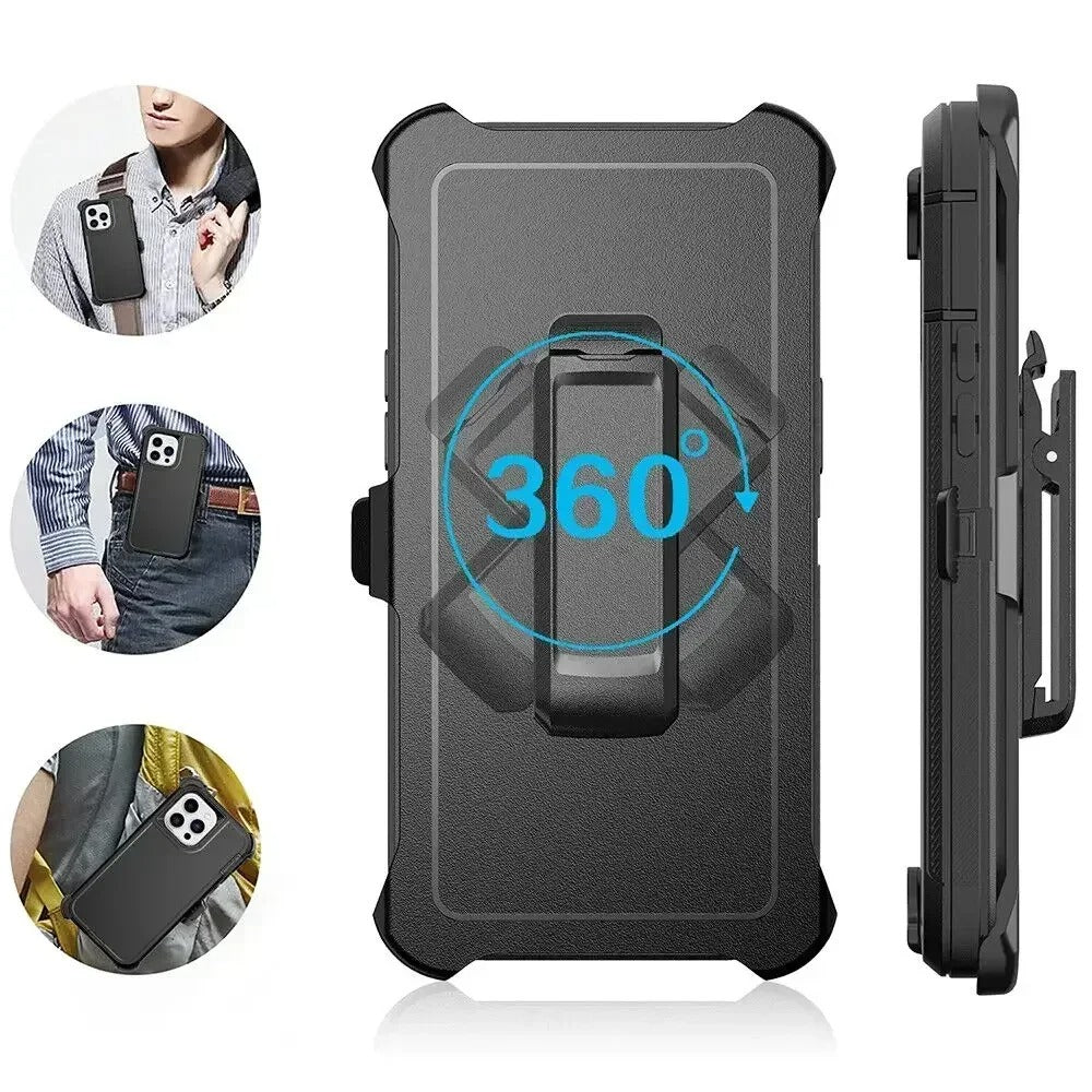 Rugged iPhone Case — Military-Grade Heavy-Duty Armor Box Cover with Belt Clip, Dual-Layer Shockproof Protection, Kickstand and Non-Slip Dustproof Design