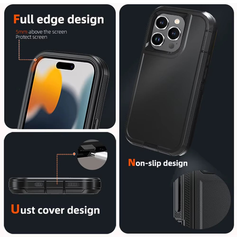 Rugged iPhone Case — Ott Armor Shockproof Defender Cover with Dual-Layer PC+TPU Protection, Drop-Proof Full-Coverage Design & Matte Non-Slip Finish