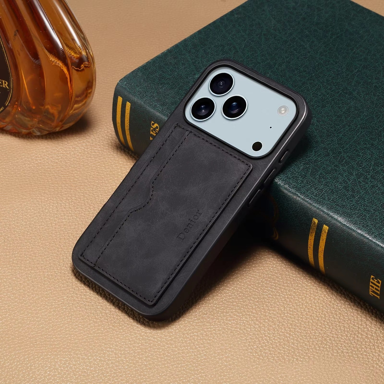 Luxury iPhone Case — Retro PU Leather Wallet Cover with Card Holder, Magnetic Stand, Shockproof Protection and Anti-Fingerprint Design