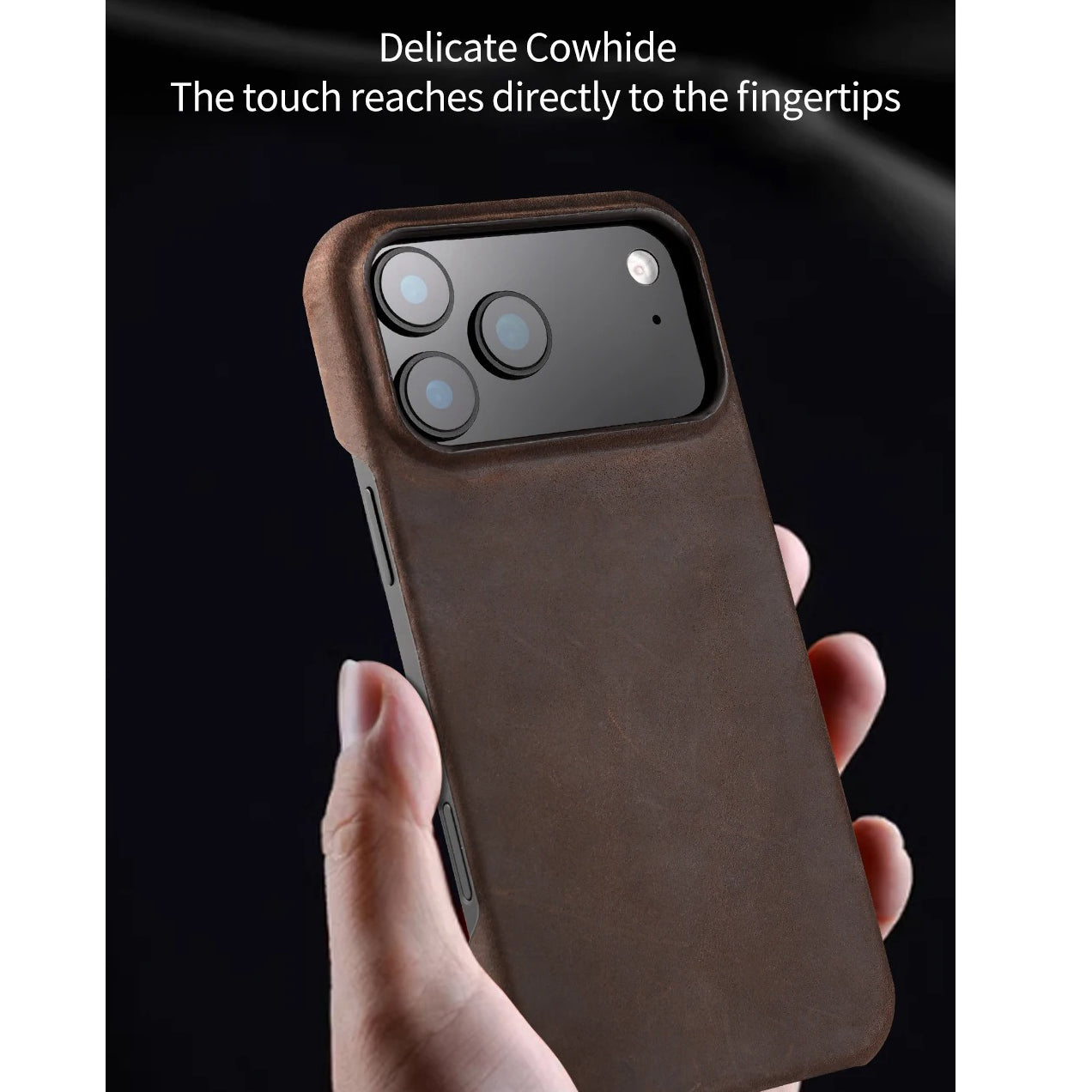 Luxury iPhone Case — Genuine Pull-Up Leather MagSafe Cover with Handcrafted Design, Shockproof Protection and Strong Magnetic Back Finish