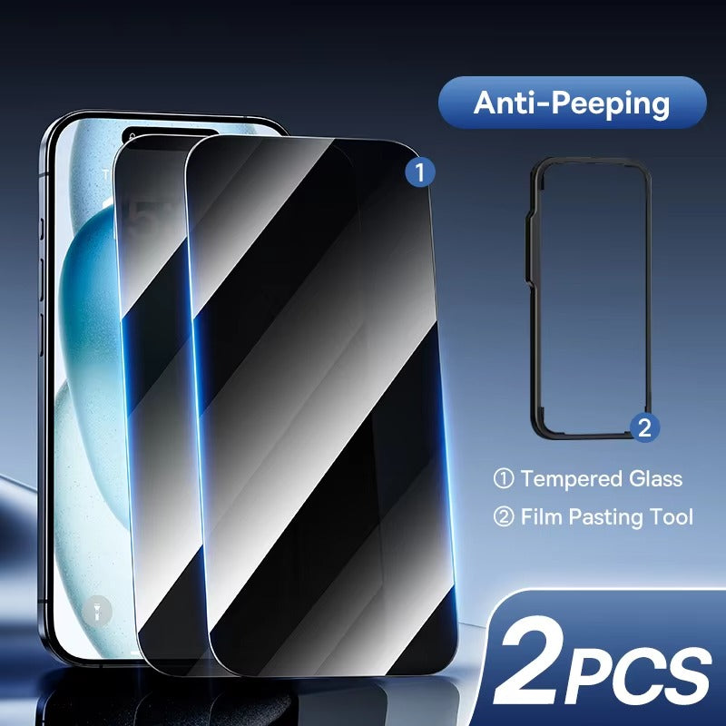 Ultra-Slim iPhone Anti-Peeping Screen Protector – Clear Edge Privacy Tempered Glass with Discreet Viewing Protection, Smooth Touch & Scratch Resistance