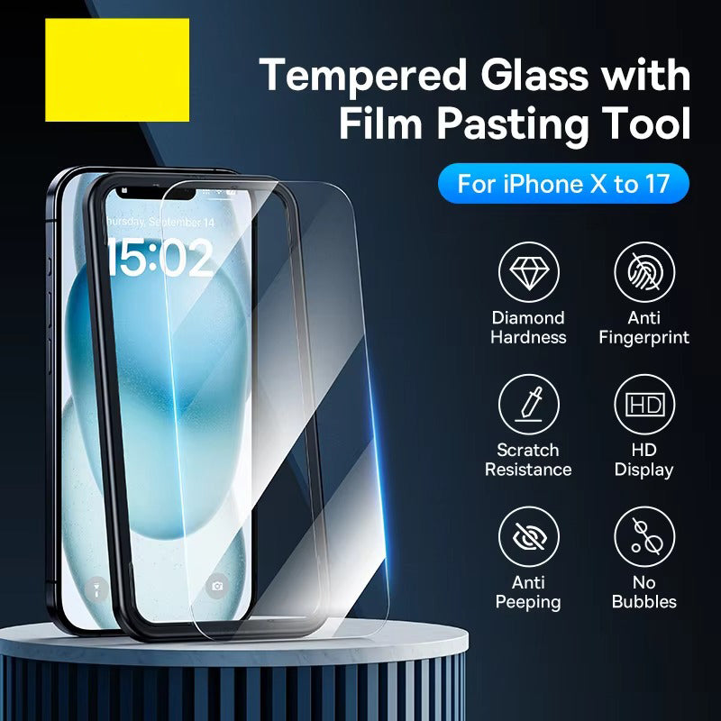 Ultra-Slim iPhone Anti-Peeping Screen Protector – Clear Edge Privacy Tempered Glass with Discreet Viewing Protection, Smooth Touch & Scratch Resistance