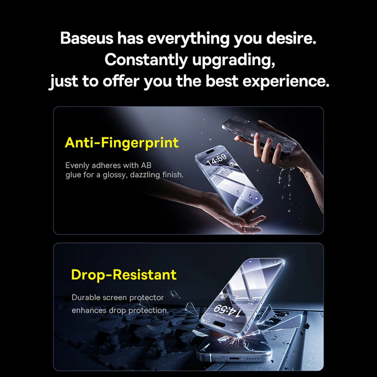 Ultra-Slim iPhone Anti-Peeping Screen Protector – Clear Edge Privacy Tempered Glass with Discreet Viewing Protection, Smooth Touch & Scratch Resistance