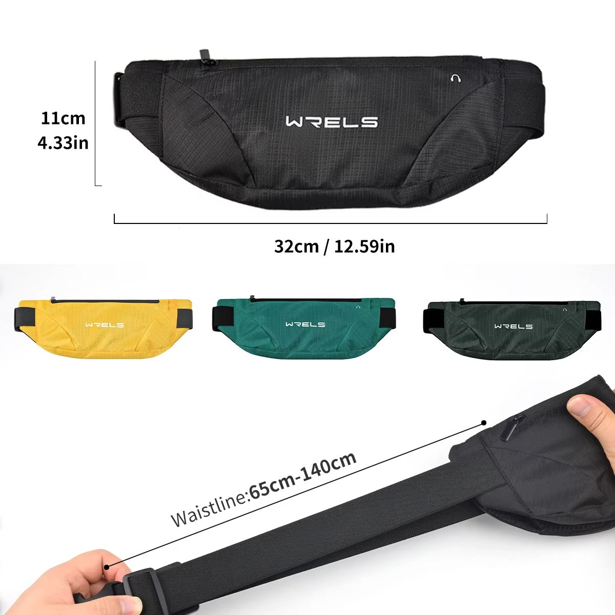 Ultra-Thin Running Waist Bag with Waterproof Elastic Design, Close-Fit Sports Belt, Lightweight Hands-Free Phone Pouch for Fitness & Outdoor Use