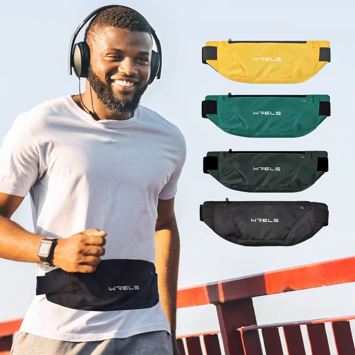 Ultra-Thin Running Waist Bag with Waterproof Elastic Design, Close-Fit Sports Belt, Lightweight Hands-Free Phone Pouch for Fitness & Outdoor Use