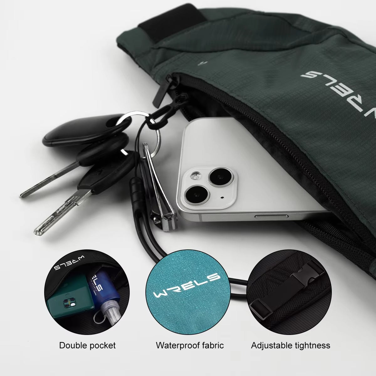 Ultra-Thin Running Waist Bag with Waterproof Elastic Design, Close-Fit Sports Belt, Lightweight Hands-Free Phone Pouch for Fitness & Outdoor Use