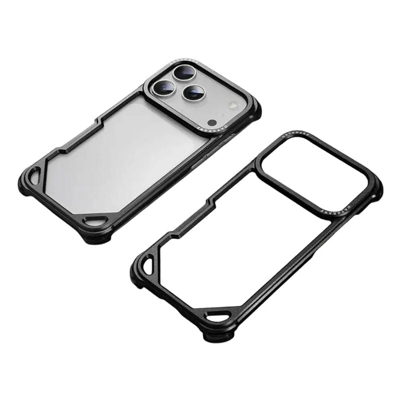 Ultra-Thin iPhone Case — Minimalist Design, Wireless Charging Compatible, Metal Frame Bumper Shockproof, Half-Wrapped Protection