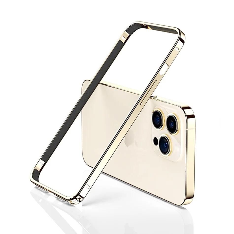 Luxury iPhone Bumper Case Thin Aluminum Alloy Frame — Lightweight Metal Protective Cover, Slim Anti-Fingerprint Design, Durable Back Accessories