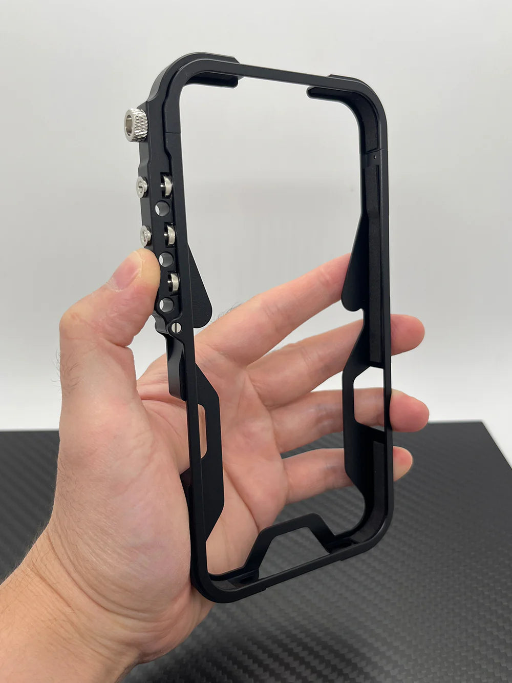 Rugged iPhone Case Aluminum Alloy Bumper Frame — Lightweight Metal Armor Cover, Shockproof Protective Shell with Smooth Edges and Included Lanyard