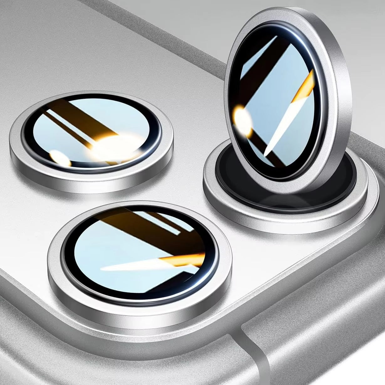 Elite iPhone Aluminum Alloy Camera Lens Protector, Tempered Glass Lens Film with Full Coverage, Scratch Resistance & Impact Protection