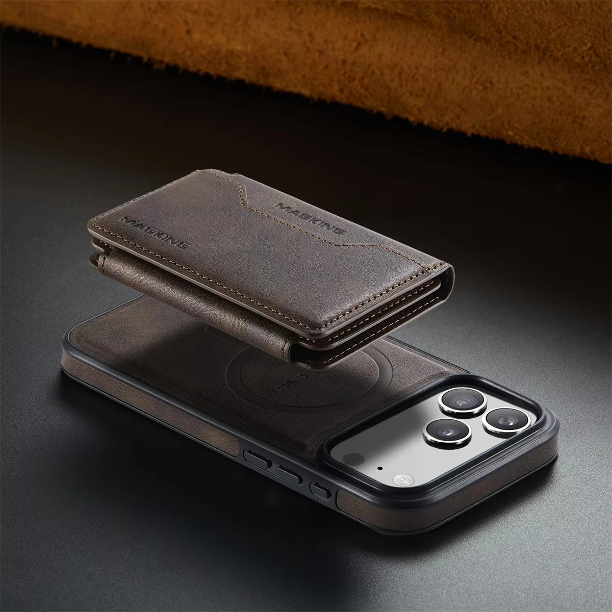 Elite iPhone Detachable Magnetic Leather Wallet Case, MagSafe-Compatible Card Holder with Shock Protection & Scratch Resistance