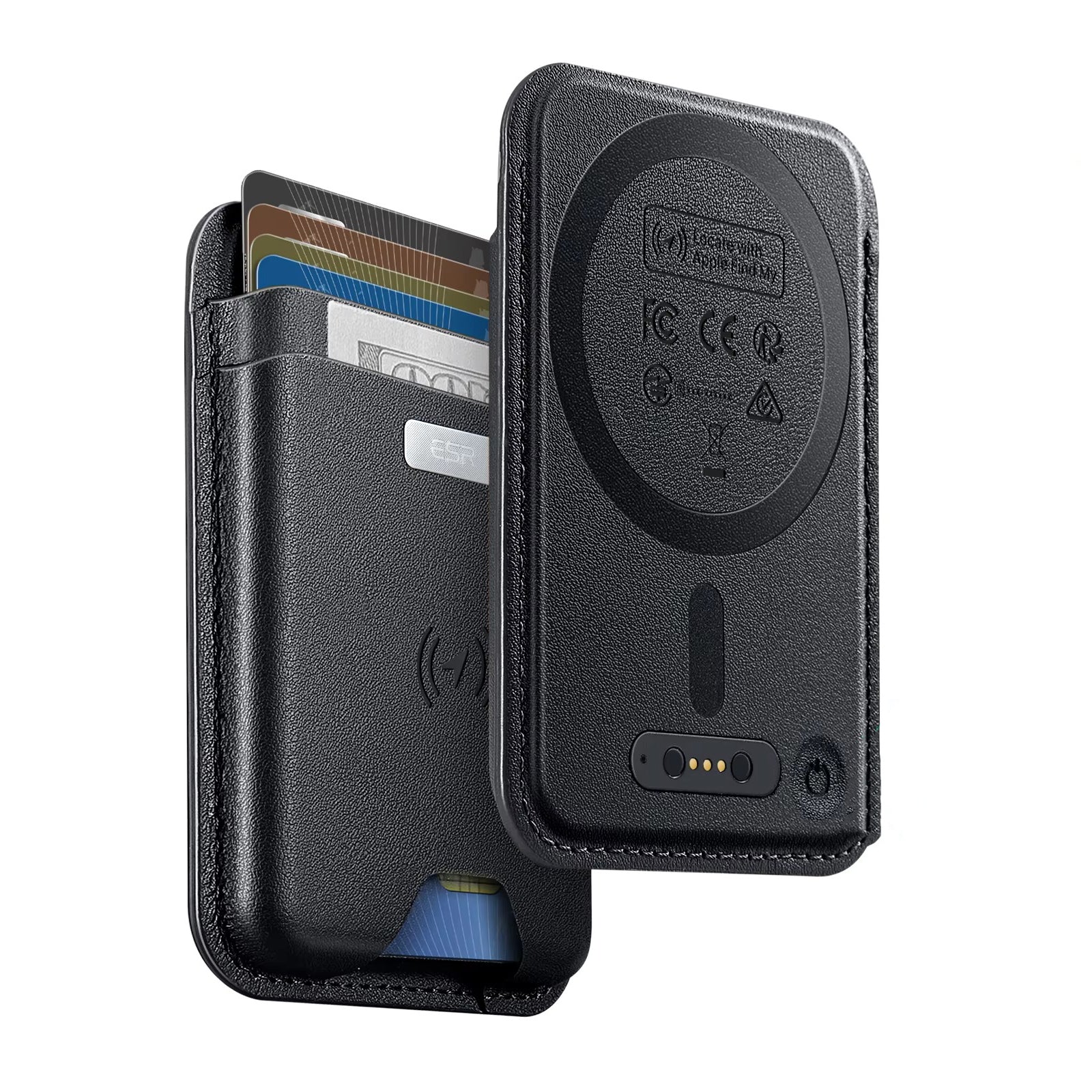 Elite iPhone MagSafe Wallet with Find My Tracking, Strong Magnetic Card Holder with Secure Storage & Slim Vegan Leather Design