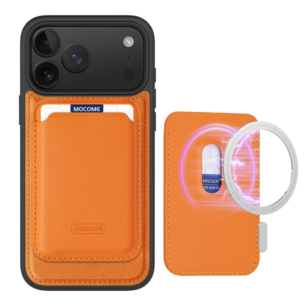 Elite iPhone Magnetic RFID Leather Wallet Case, MagSafe-Compatible Card Holder with Shock Protection & Secure Storage