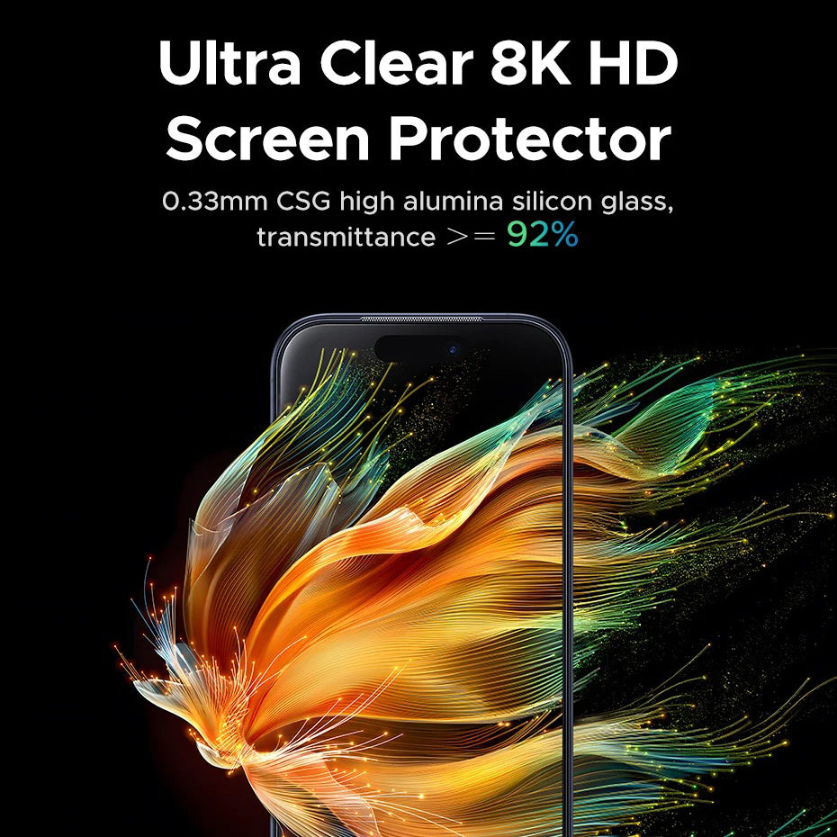 Elite iPhone Privacy Screen Protector – Anti-Spy Tempered Glass with Clear Display Visibility, Fingerprint Resistance, Scratch Defense & Shatter-Protective Front Film