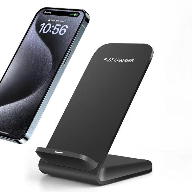 High-Quality 30W Wireless Charger Stand with Rapid Charging, Compact Foldable Design, Vertical & Horizontal Viewing, USB-C Power & Built-In Safety Guard