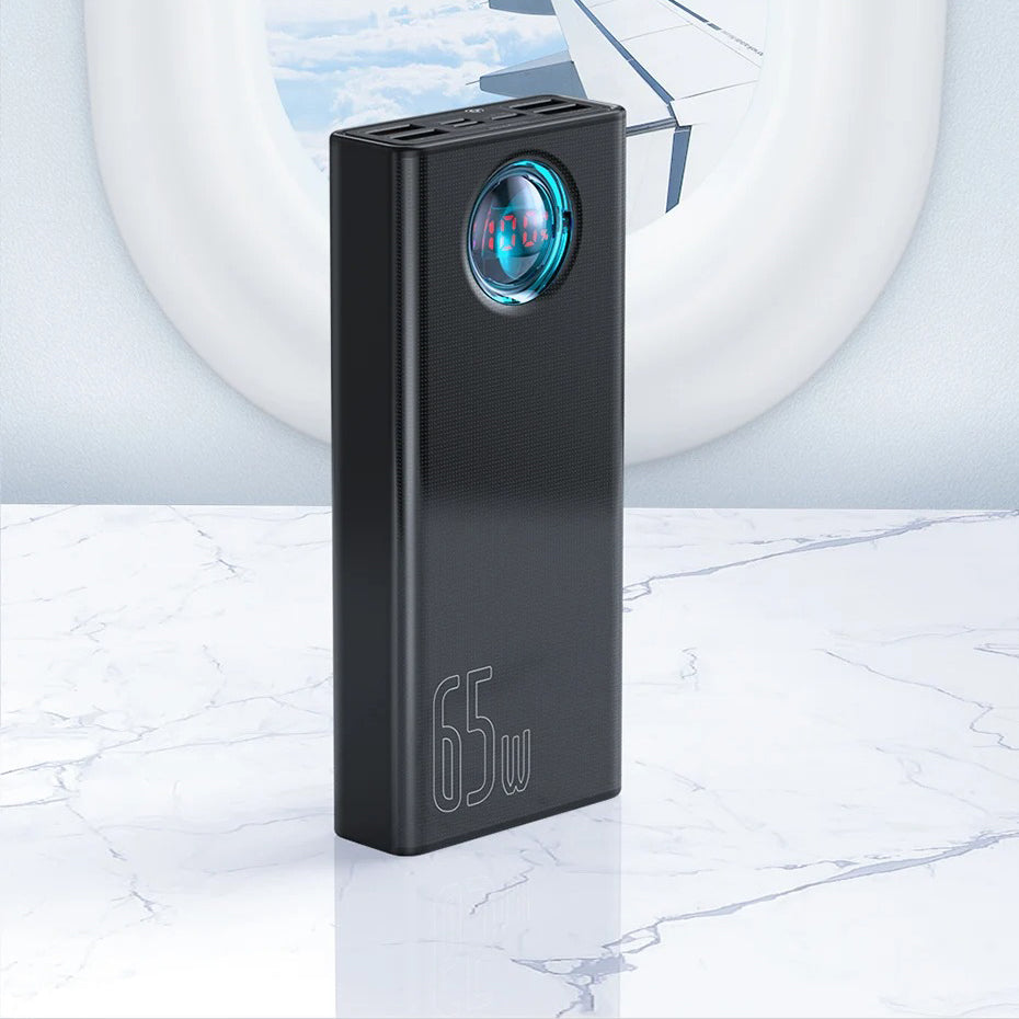 High-Quality 65W Fast Charging Power Bank 30000mAh with Built-In Cables, PD Two-Way Quick Charge External Battery Pack