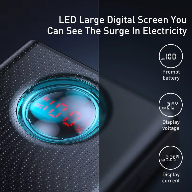 High-Quality 65W Fast Charging Power Bank 30000mAh with Built-In Cables, PD Two-Way Quick Charge External Battery Pack