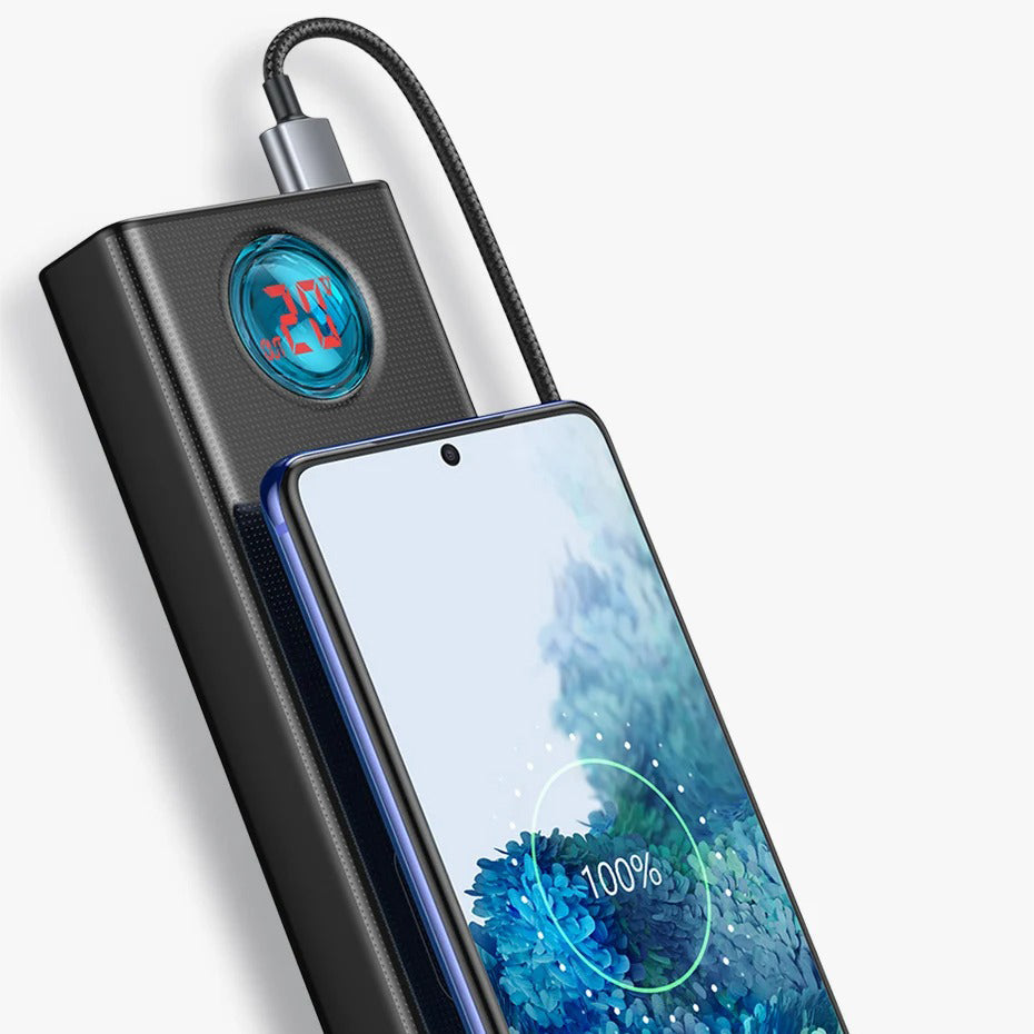 High-Quality 65W Fast Charging Power Bank 30000mAh with Built-In Cables, PD Two-Way Quick Charge External Battery Pack