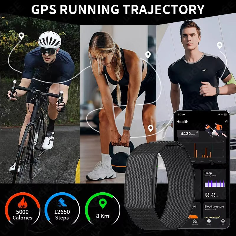 High-Quality GPS Fitness Smart Bracelet with 24h Health Tracking, Heart Rate & Blood Oxygen Monitor, Sleep Analysis, Activity & Call Alerts