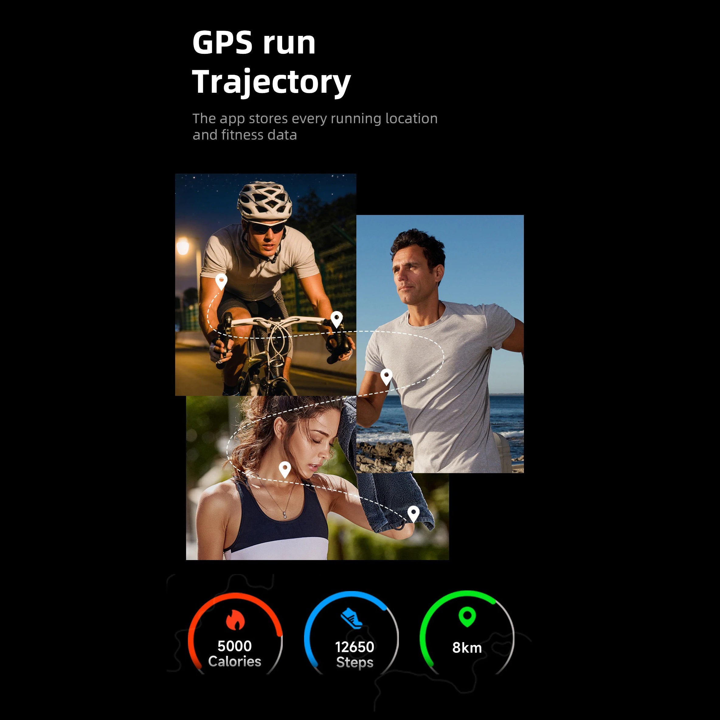 High-Quality GPS Fitness Smart Bracelet with 24h Health Tracking, Heart Rate & Blood Oxygen Monitor, Sleep Analysis, Activity & Call Alerts