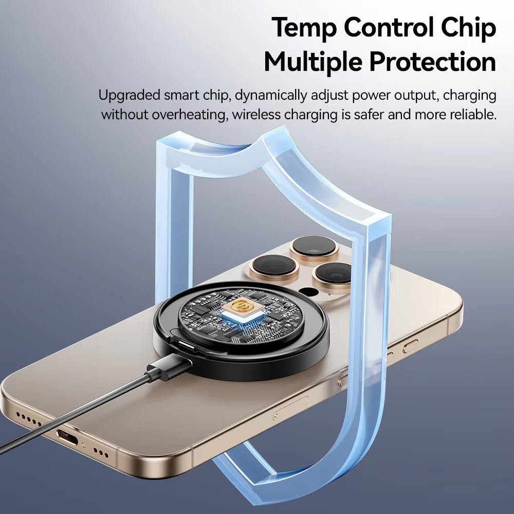 High-Quality Magnetic Wireless Charger Dock with 15W Fast Charging, Stable Stand Design & USB-C Power Input