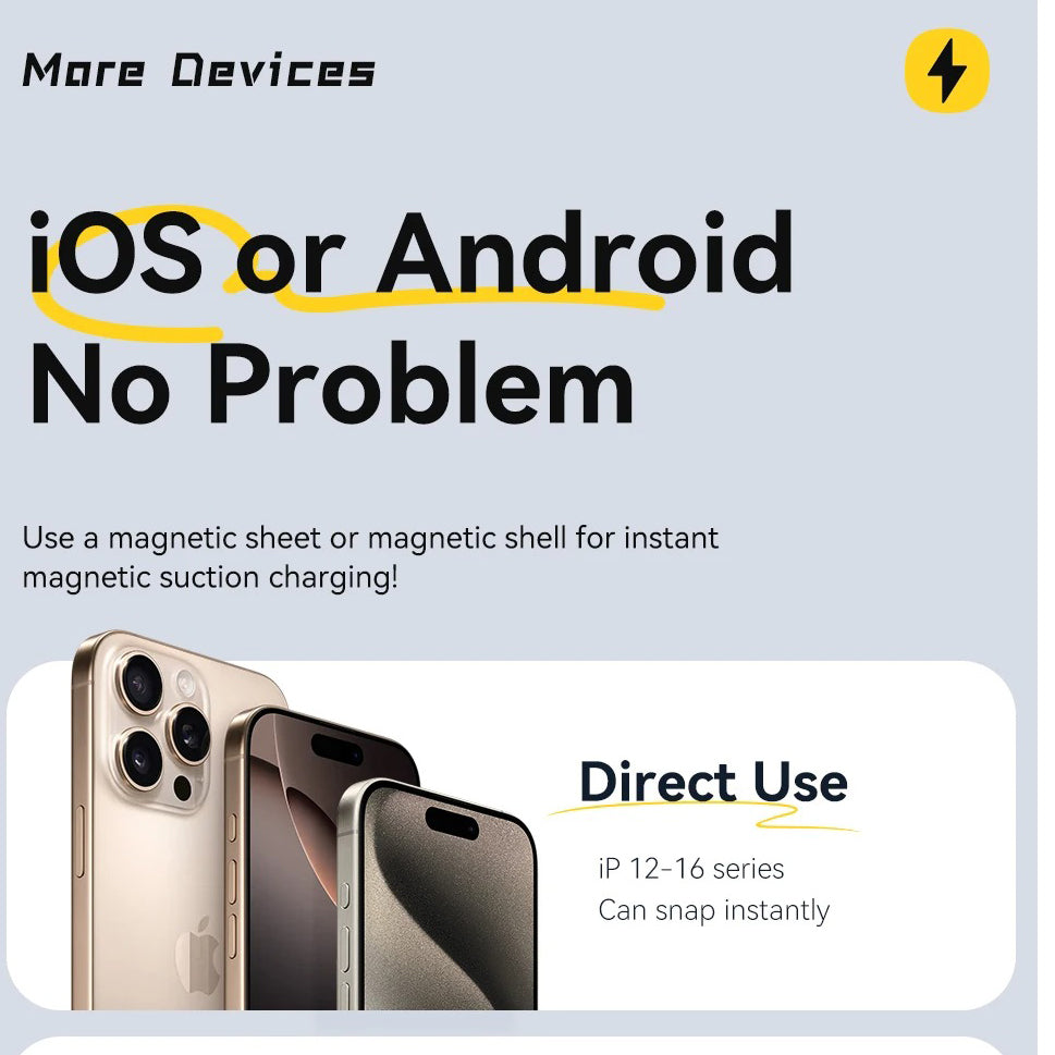 High-Quality Magnetic Wireless Charger Dock with 15W Fast Charging, Stable Stand Design & USB-C Power Input