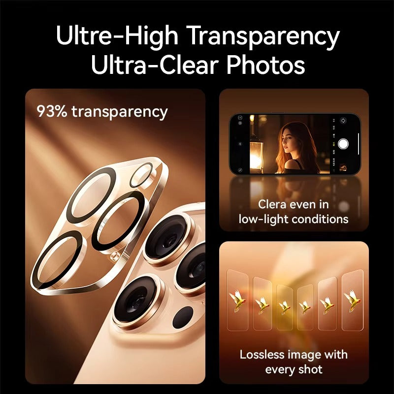 High-Quality iPhone HD Camera Lens Protector, Tempered Glass with Full Coverage, Scratch Resistance, High Light Transmission & Shatter Protection