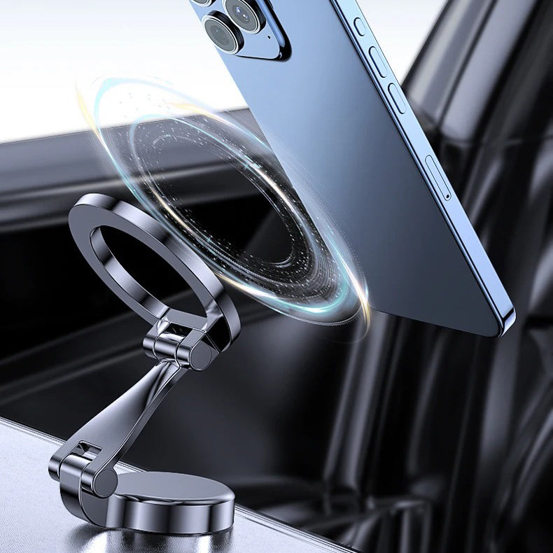 High-Quality iPhone MagSafe Magnetic Car Phone Holder, 360° Rotating Metal Mount with Strong Magnetic Grip for Dashboard Use