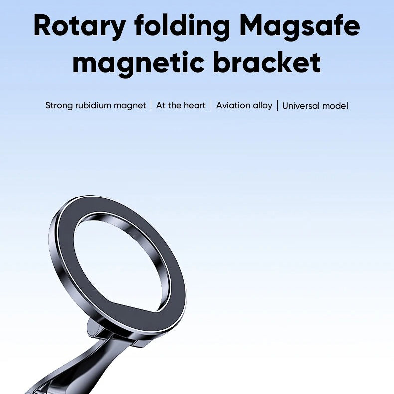 High-Quality iPhone MagSafe Magnetic Car Phone Holder, 360° Rotating Metal Mount with Strong Magnetic Grip for Dashboard Use
