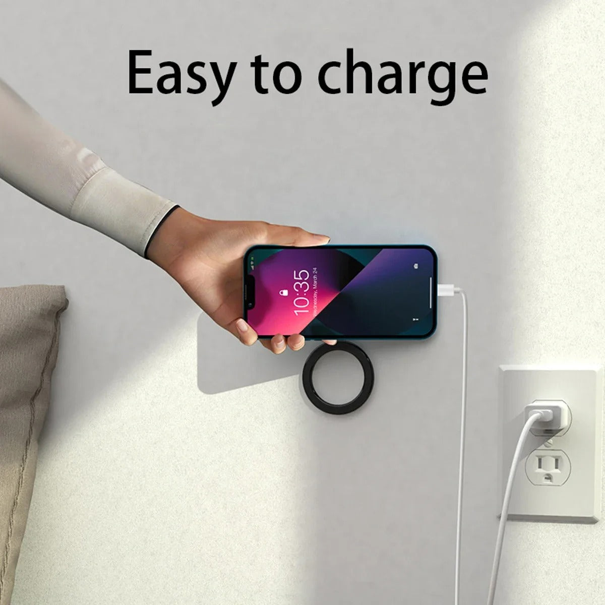 High-Quality iPhone MagSafe Magnetic Ring Holder, Universal Steel Wall & Car Phone Stand with Strong Magnetic Mount for Secure Hands-Free Use