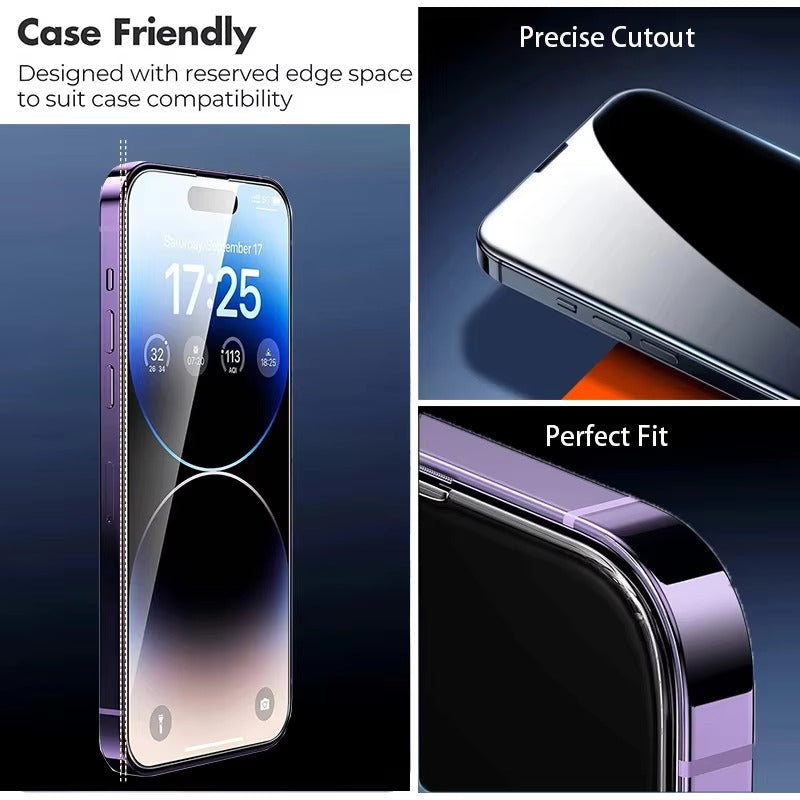 High-Quality iPhone Screen Protector in Tempered Glass – Clear Display Protection with Smudge Resistance, Scratch Defense & Shatter-Control Front Film