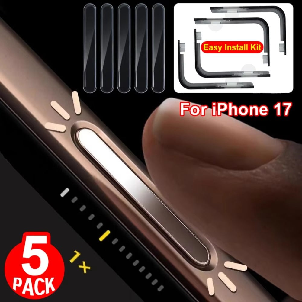 High-Quality iPhone Side Camera Control Button Protector, Transparent Tempered Glass Film with Scratch Resistance & Precision Fit