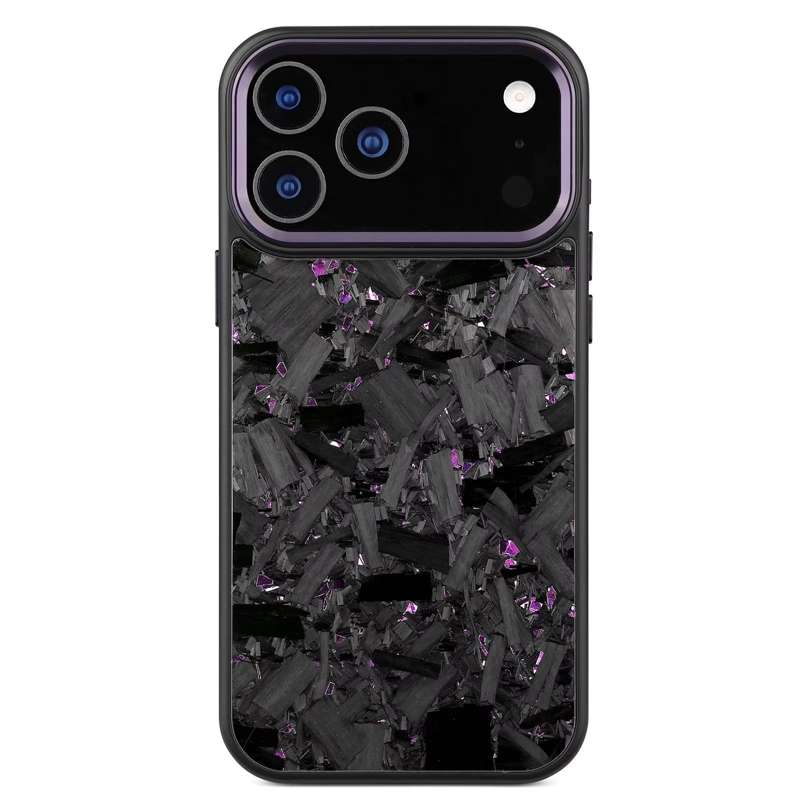 Impact-Ready iPhone Forged Carbon Fiber Case, MagSafe-Compatible Full Coverage Phone Cover with Metal Camera Lens & Button Protection