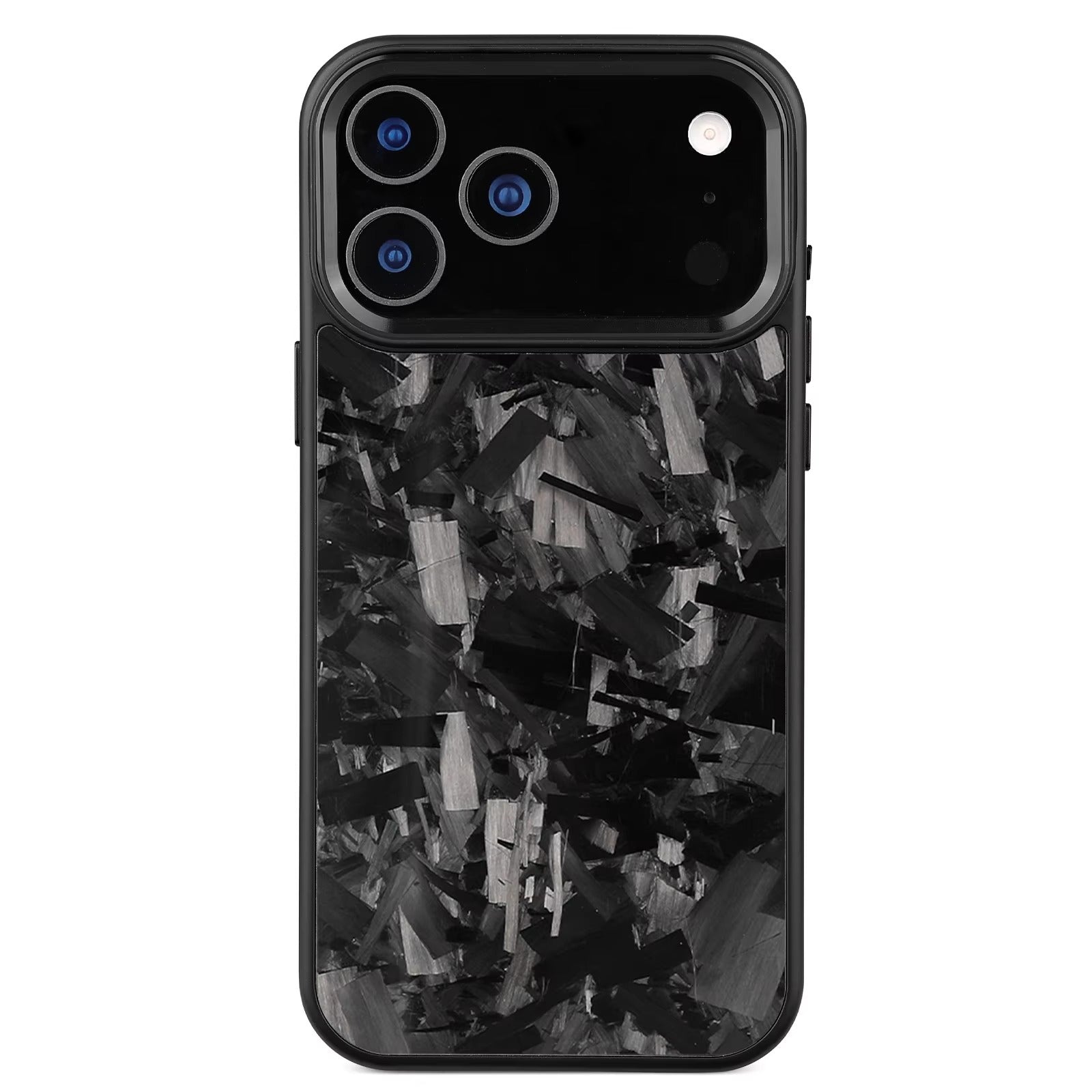 Impact-Ready iPhone Forged Carbon Fiber Case, MagSafe-Compatible Full Coverage Phone Cover with Metal Camera Lens & Button Protection